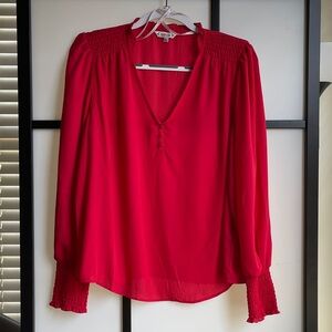 ❤️ Nanette Lepore Red Women’s Flowy Long-Sleeved Blouse ❤️